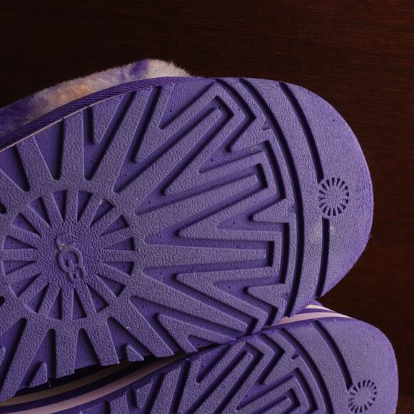 UGG Slippers WMS SZ 6.5-7 Purple Disco Marble Slide Platform Cozy Slingback Shoe - Picture 10 of 13